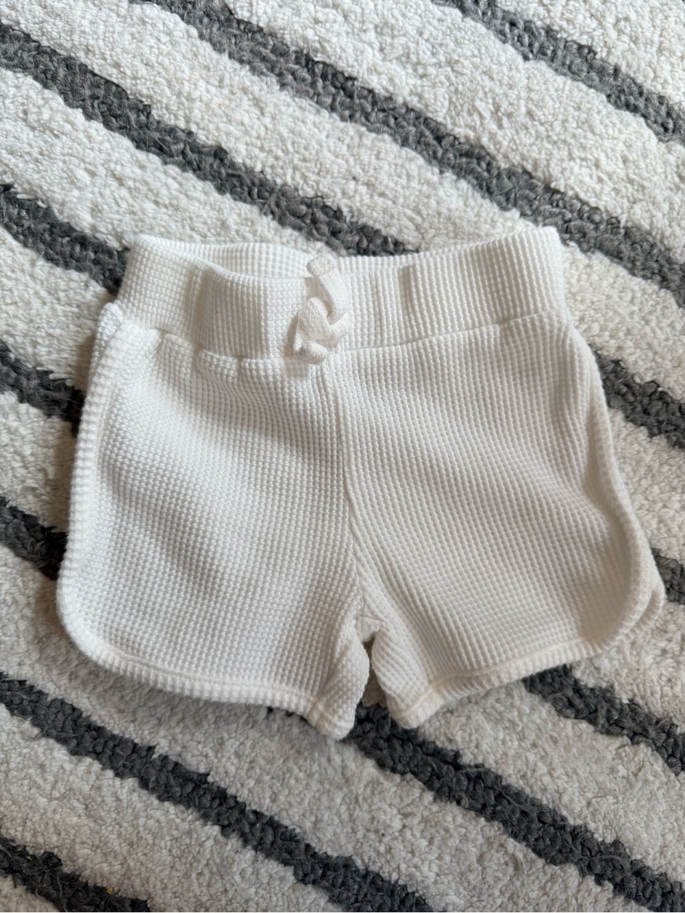 Carter's Cream Waffle-Knit Baby Shorts 9m